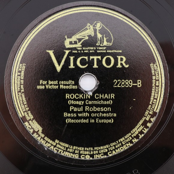 Paul Robeson, River Stay 'Way From My Door/Rockin' Chair 10" 78 rpm Record 22889 - Picture 3 of 16